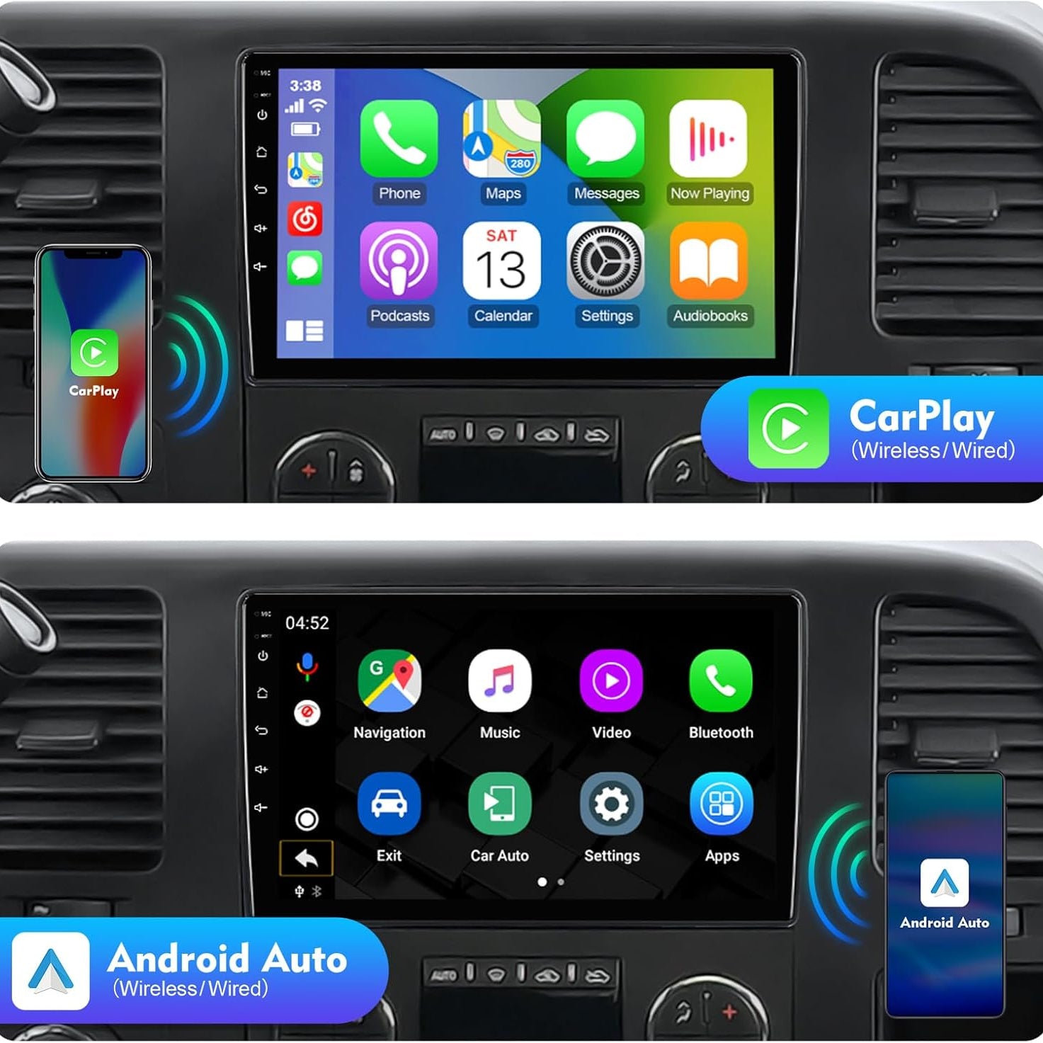Radio Auto 9" AndroidAuto & CarPlay 1080p
