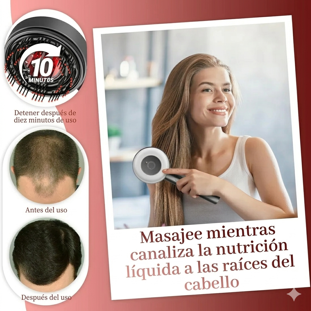 Cepillo Masajeador Cabello con Terapia de Luz