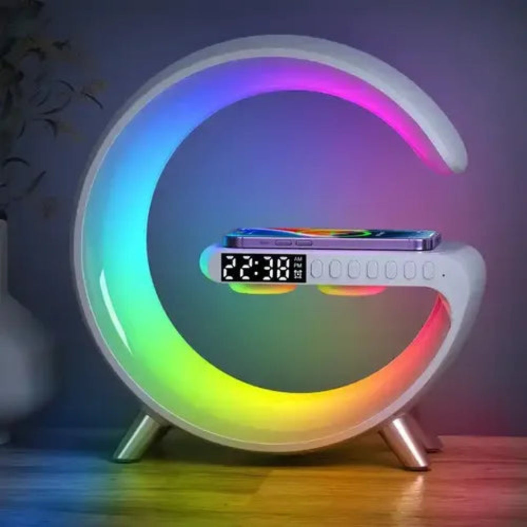 Lampara Parlante Cargador Inteligente FM BT USB RGB