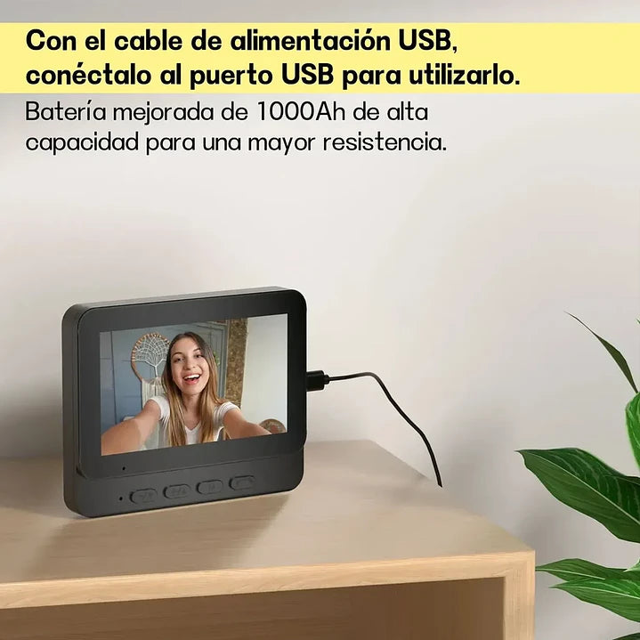 Timbre con Cámara y Pantalla Inalámbrico - GADGETÓN