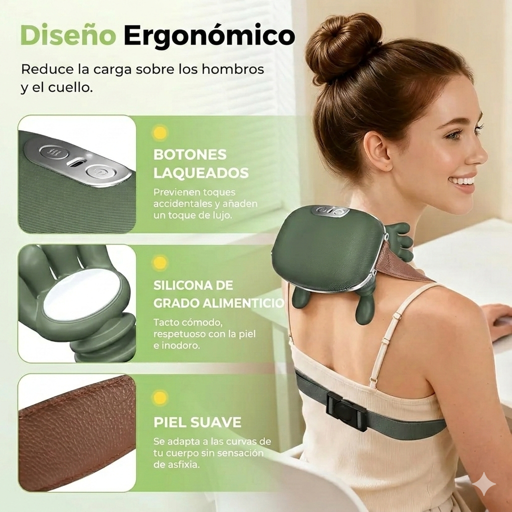 Masajeador Eléctrico de Cuello y Hombros Portátil