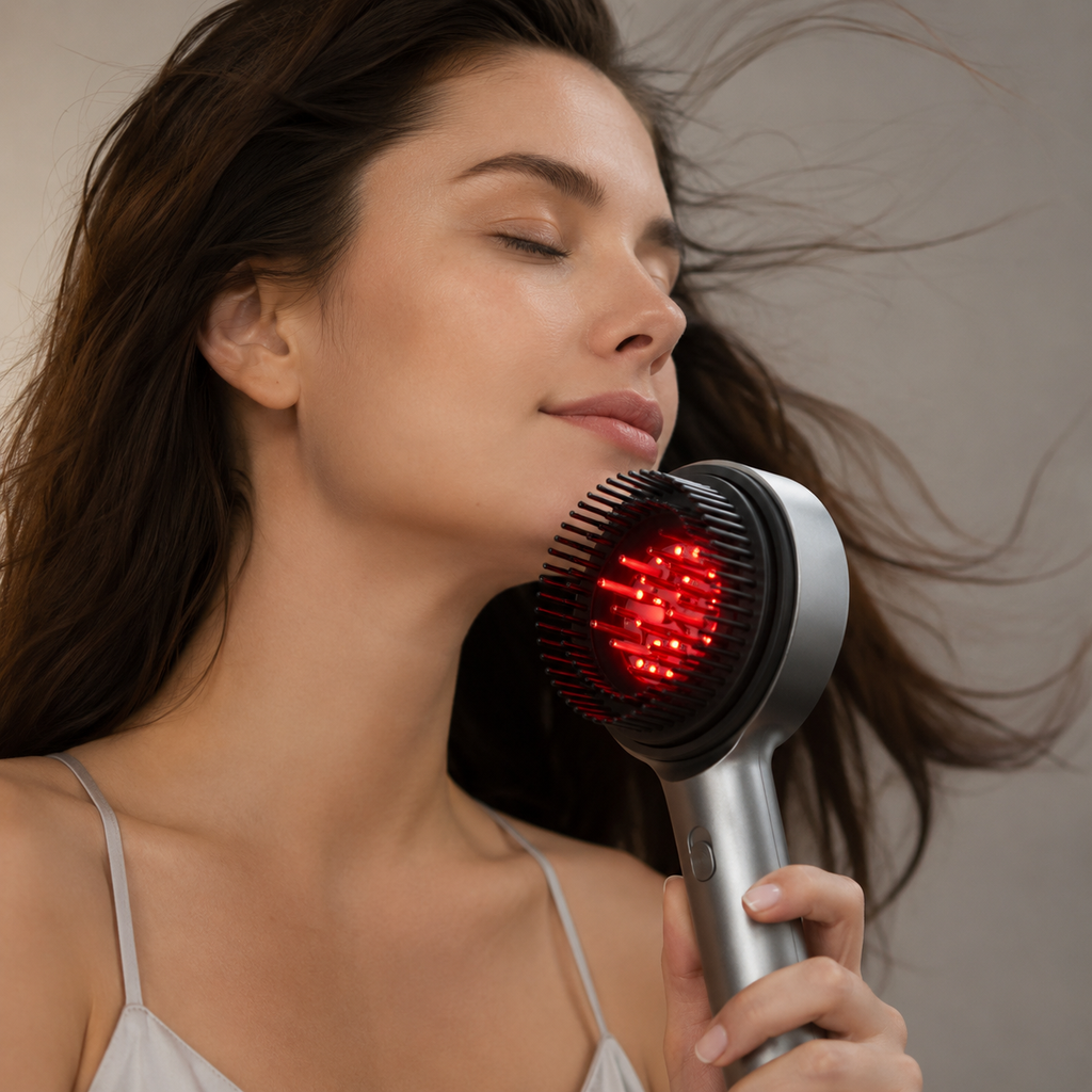 Cepillo Masajeador Cabello con Terapia de Luz