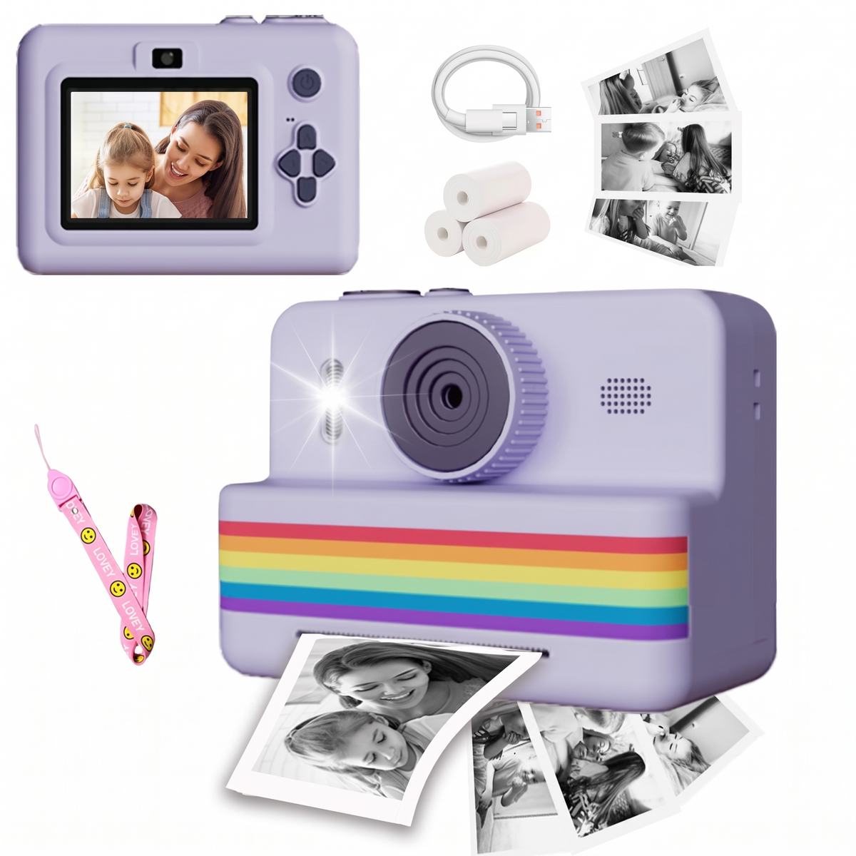 Cámara Digital para Niños con Mini Impresora Instantánea HD 2.8"