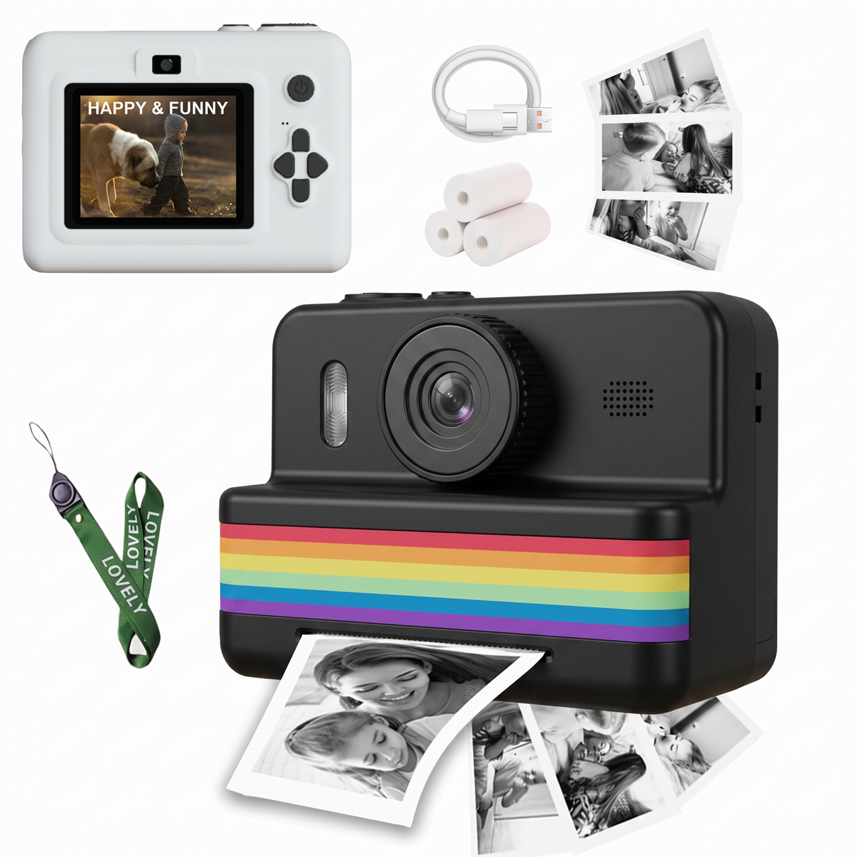 Cámara Digital para Niños con Mini Impresora Instantánea HD 2.8"