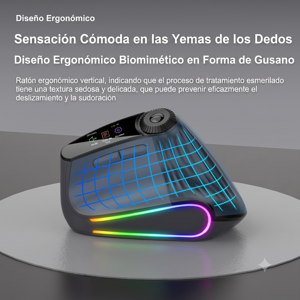 Mouse PRO Vertical Ergonométrico con Pantalla OLED y RGB