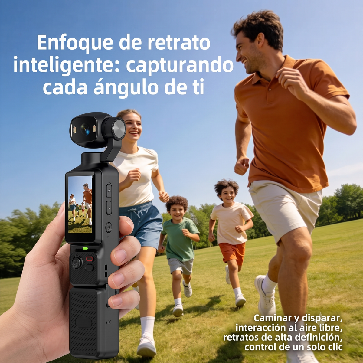 Cámara de Acción 4K con Estabilizador Gimbal y Pantalla Giratoria 180°