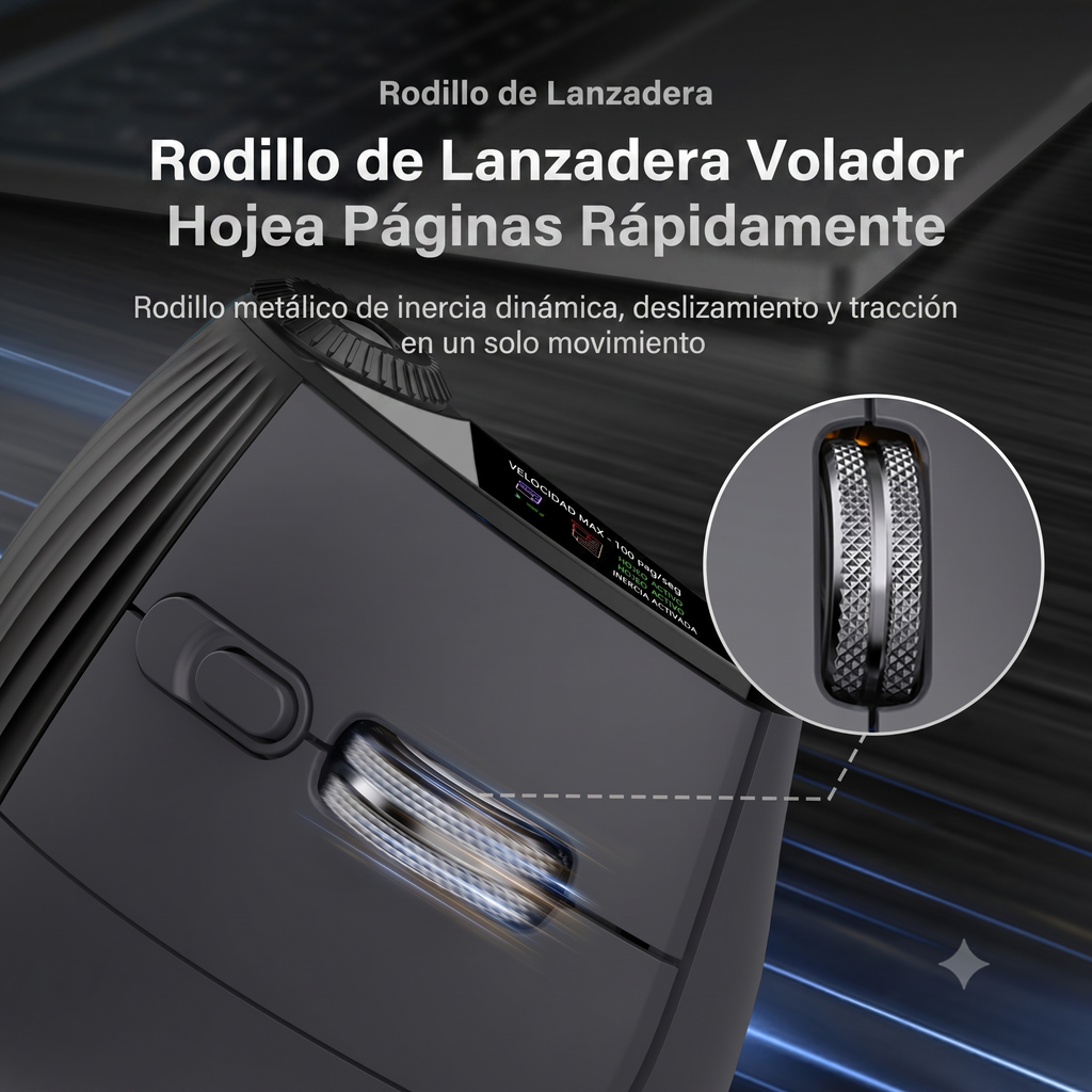 Mouse PRO Vertical Ergonométrico con Pantalla OLED y RGB