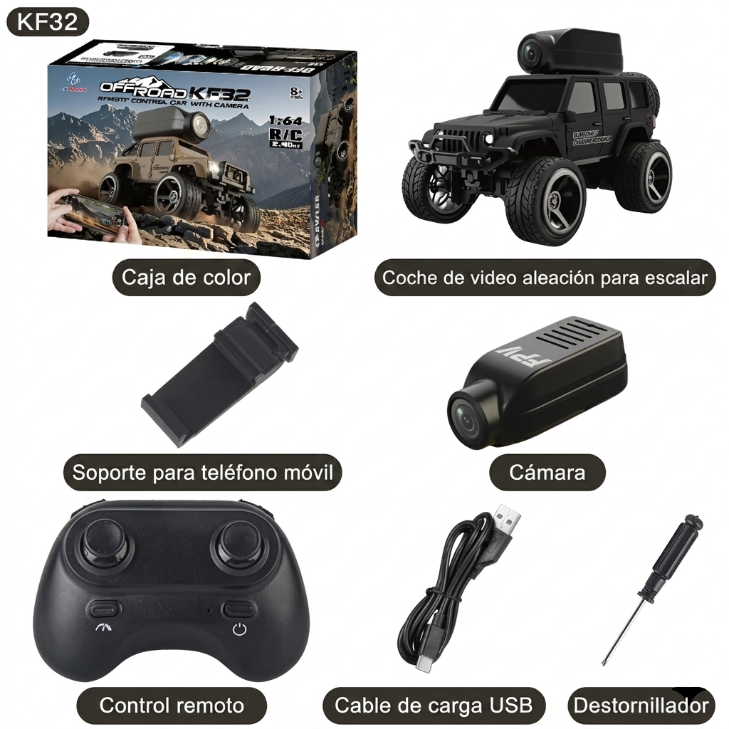 Mini Coche RC OFF-Road con Cámara FPV