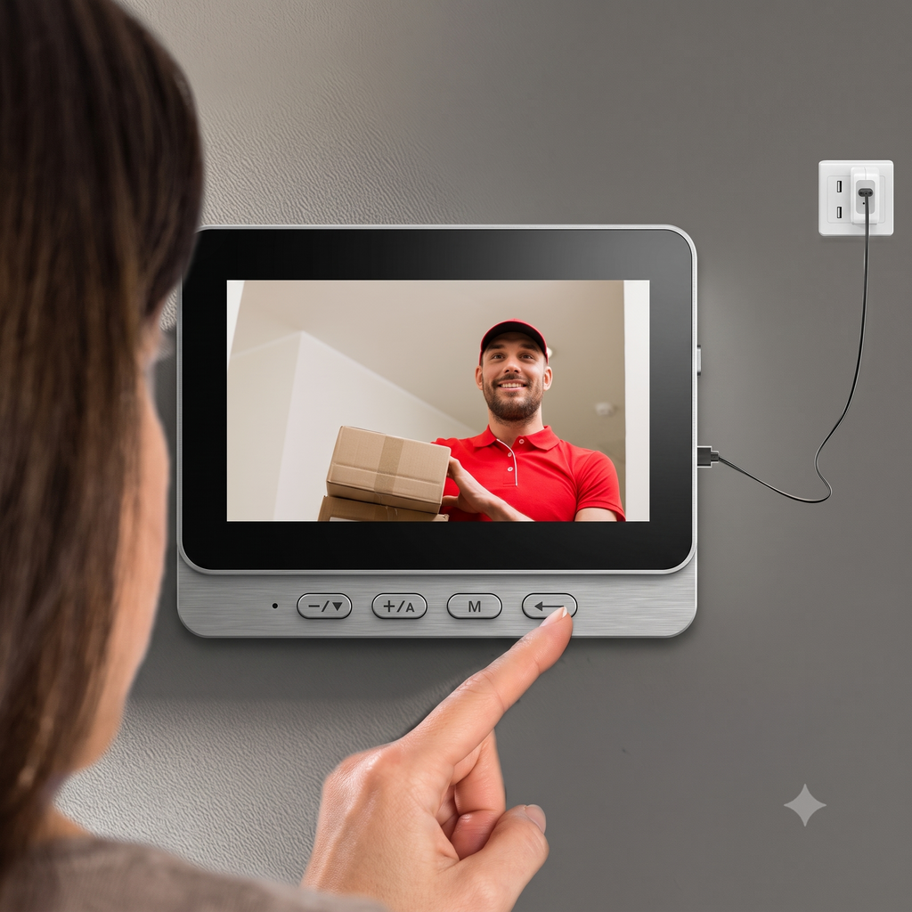 Timbre Inteligente Cámara y Pantalla (No requiere WiFi)