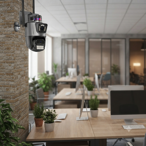 Cámara de Seguridad WiFi Vision Nocturna y Doble Lente Gran Angular