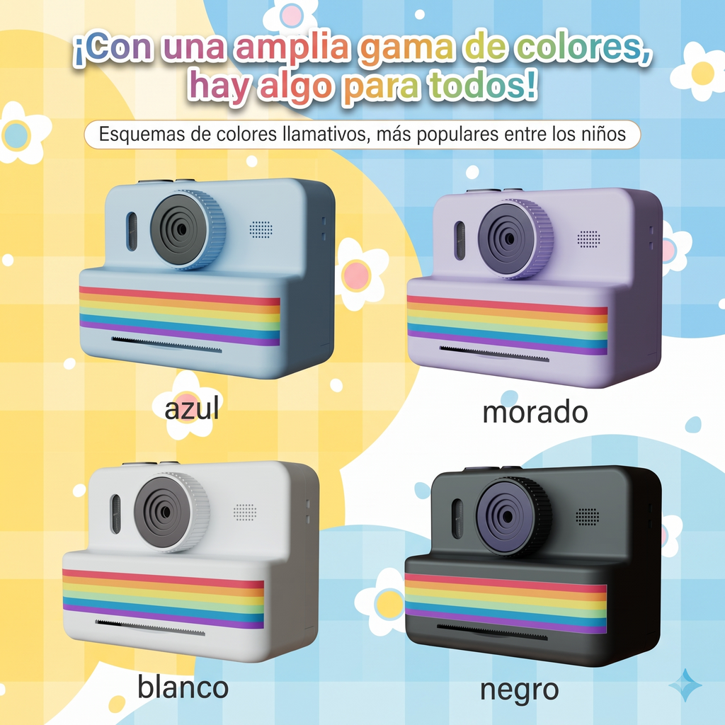 Cámara Digital para Niños con Mini Impresora Instantánea HD 2.8"
