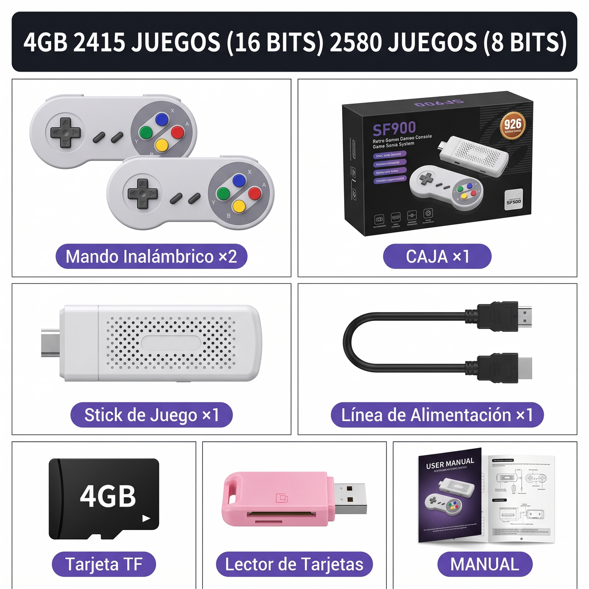Consola Retro HD Inalámbrico NES/SNES