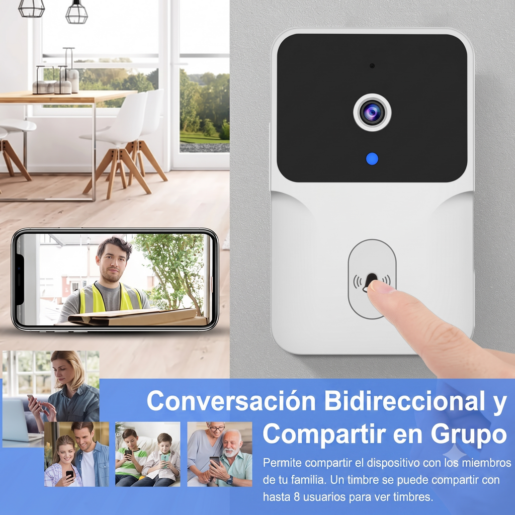 Timbre Inteligente con WiFi (Videollamada + Foto)