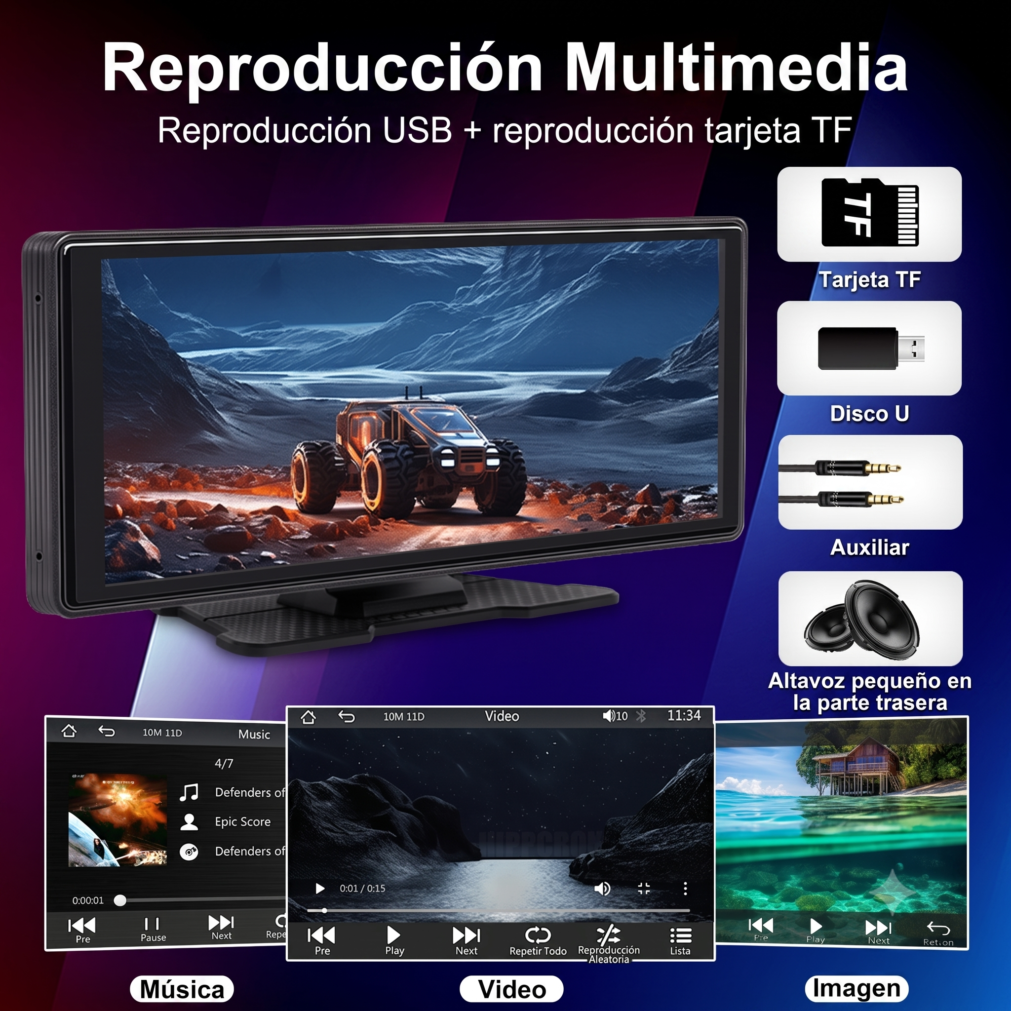 Pantalla Touch 10.26" para Auto CarPlay y AndroidAuto