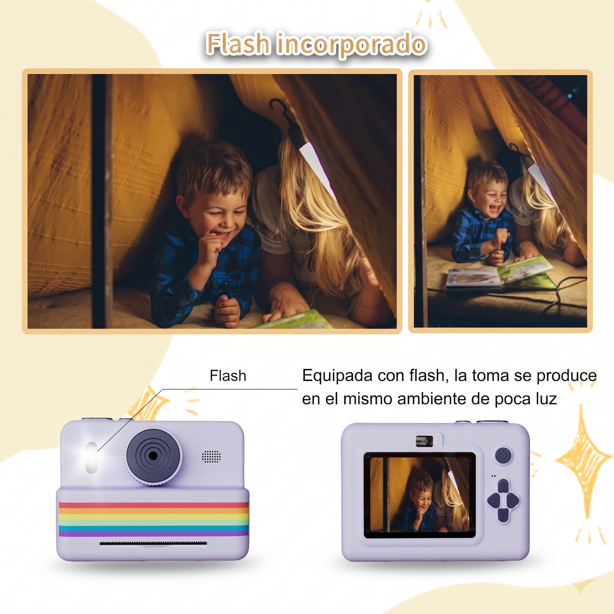 Cámara Digital para Niños con Mini Impresora Instantánea HD 2.8"