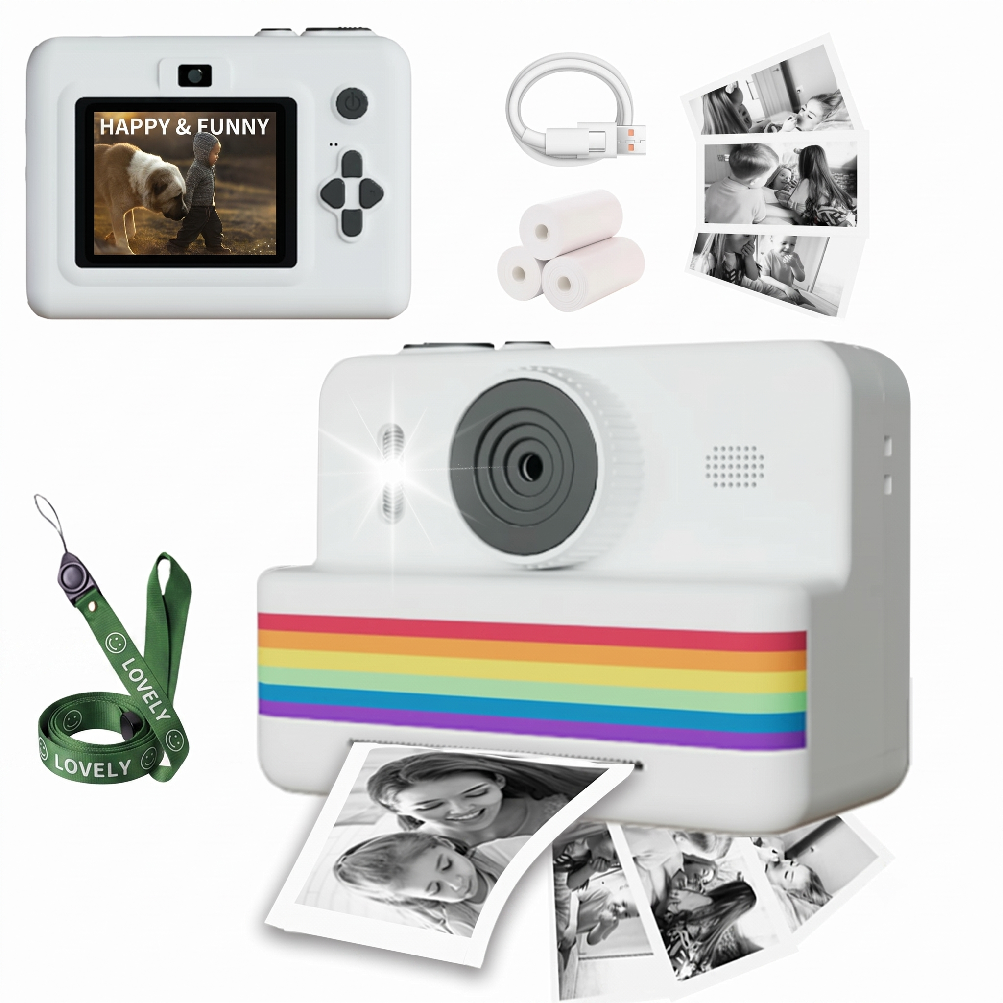 Cámara Digital para Niños con Mini Impresora Instantánea HD 2.8"