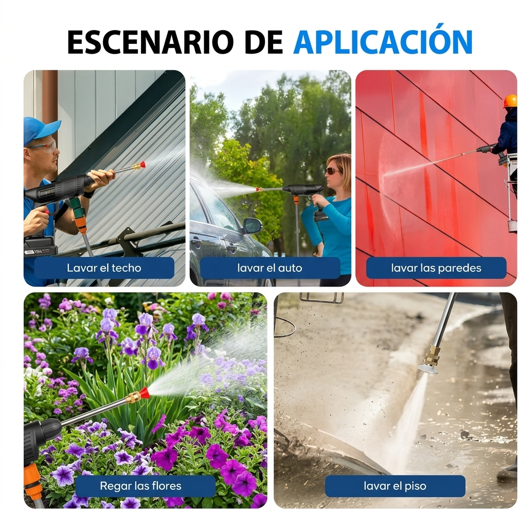 Pistola de Agua de Alta Presión Inalámbrica