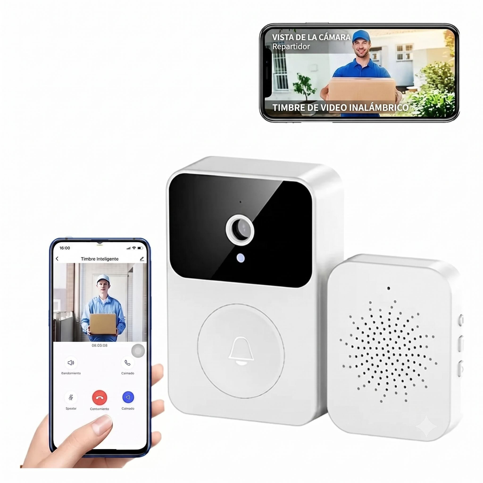 Timbre Inteligente con WiFi (Videollamada + Foto)