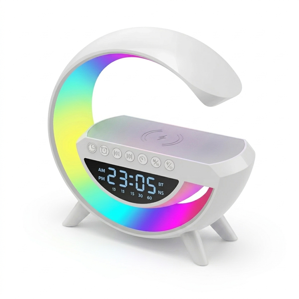 Lampara Parlante Cargador Inteligente FM BT USB RGB