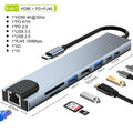 Hub USB-C 8 en 1 con HDMI 4K y RJ45