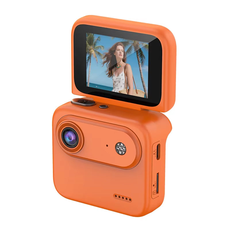 Mini Cámara Deportiva 4K Compacta con Pantalla Abatible y Antivibración 143°